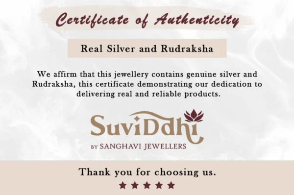 Suviddhi Certificate of Authenticity