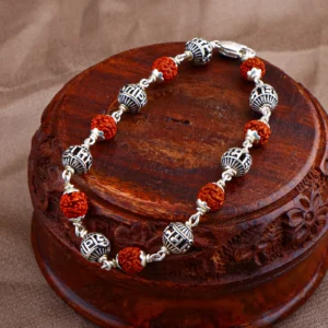 Om Namah shivay silver rudrakhsa bracelet