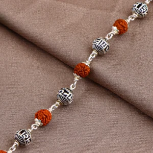 Om Namah shivay silver rudrakhsa bracelet