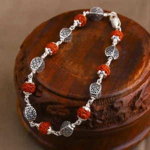 Silver Hollow Beads RUdraksha Bracelet