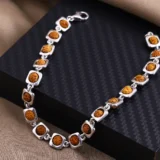 Square Shaped silver Rudraksha Bracelet