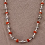 Silver OM Rudraksha Mala