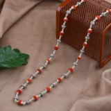 Silver OM Rudraksha Mala