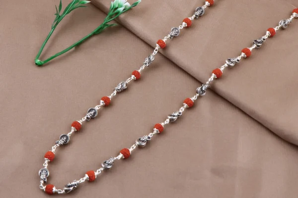 Silver Shivji Rudraksha Mala